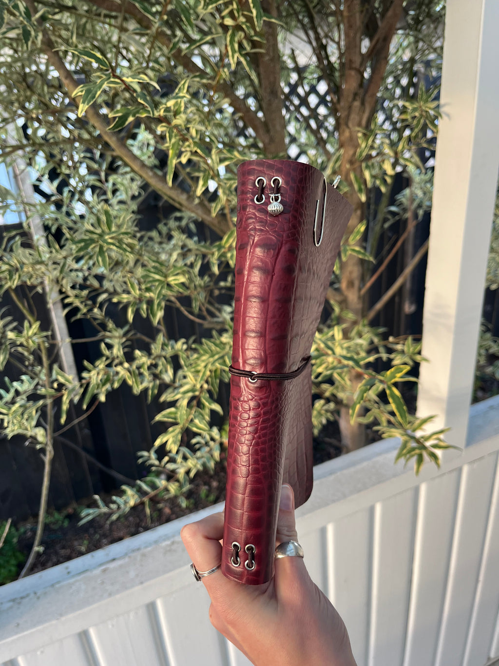 A5 red embossed