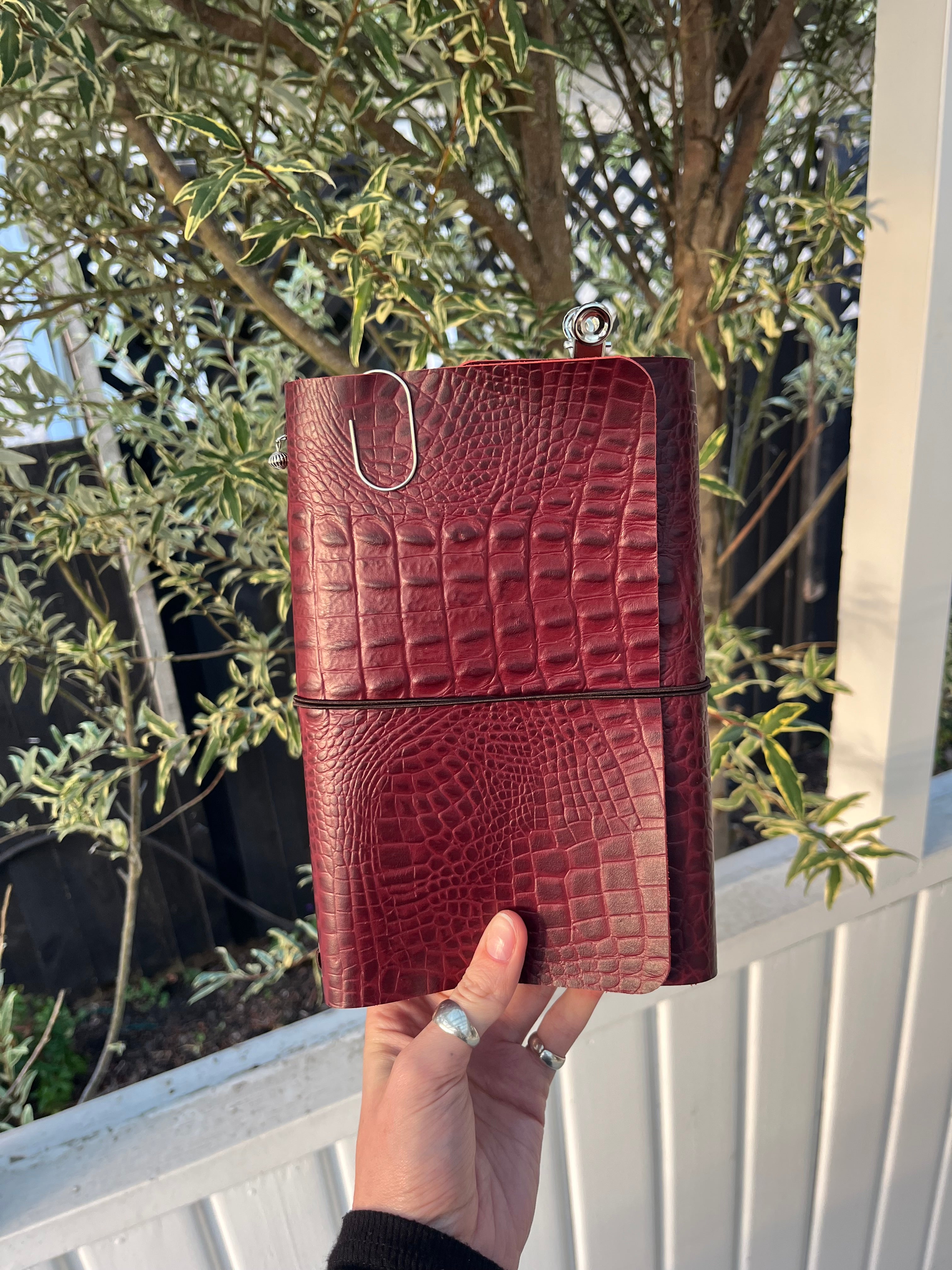 A5 red embossed