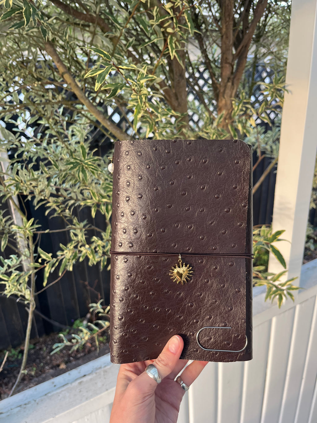 A5 brown embossed