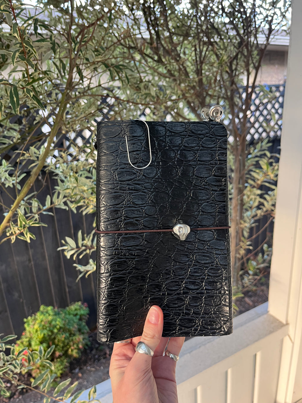 A5 black embossed
