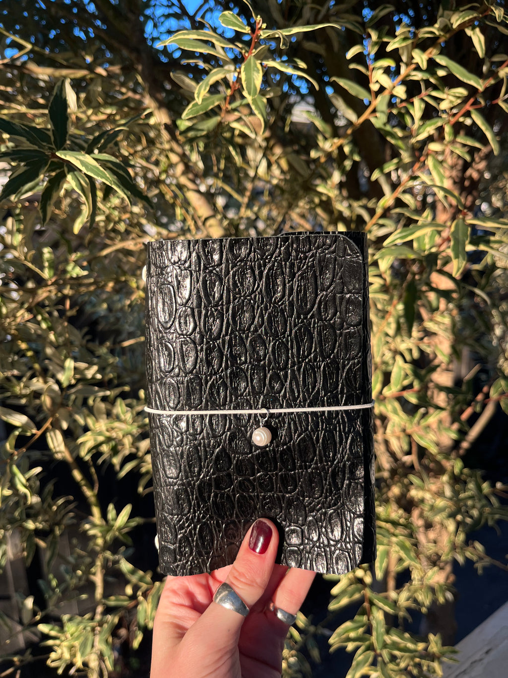 A6 black embossed
