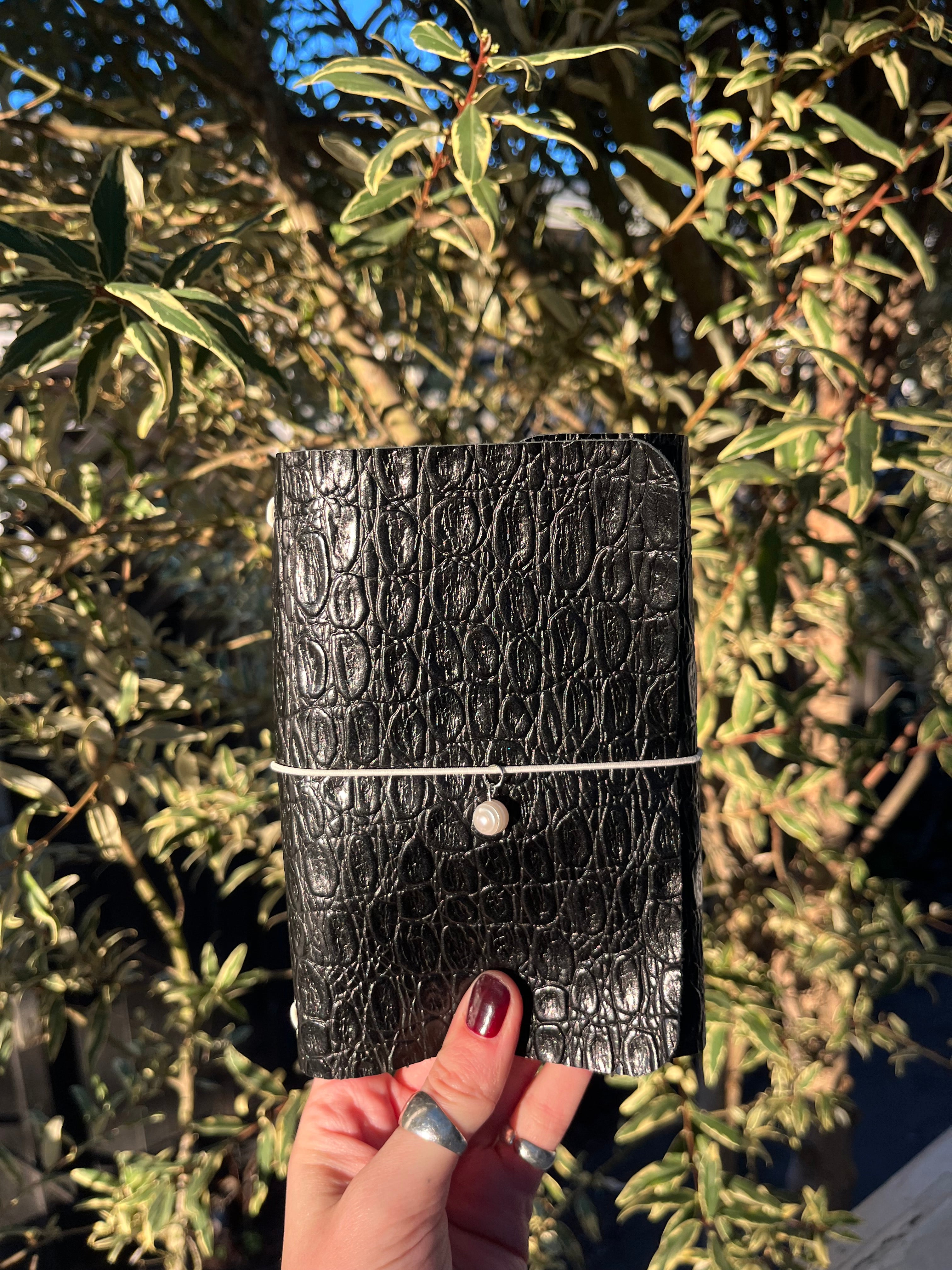 A6 black embossed
